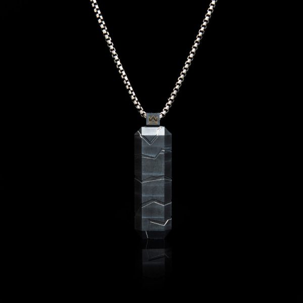 Thor Asgardian Titanium Pendant With Hidden Fire Starter (Color: Black Plasma Coating)